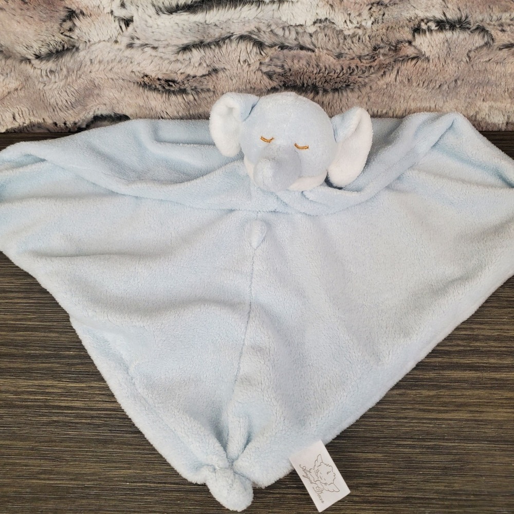 Angel Dear Plush Sleeping ELEPHANT Lovey Blue Baby Security Blanket Lovie